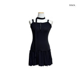 (4color) Wave Flare Sleeveless Tee (Tie Muffler Set)