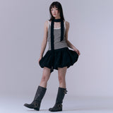 Flower-filled balloon skirt (BLACK)