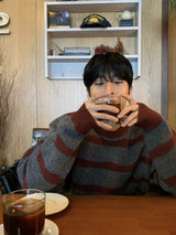 Cozy stripe brush knit
