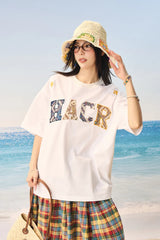 エスニックパッチエンブロイダリーTシャツ