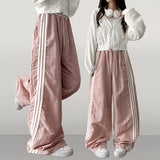 Vito coloring nylon three-line track line wide pants