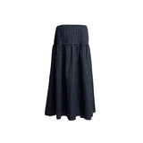 Cotton Vintage Check Flare Long Skirt