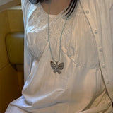mint butterfly necklace