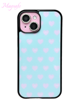 Sweet hearts phone case (mint) - black glass - magsafe