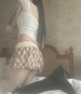 Chechena Beige Check Skirt