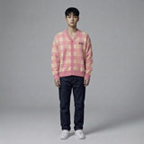 Pink Check Cardigan