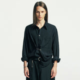 ラップピンドレープシャツ black
