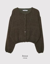 Nature Cashmere Crop Lambswool Knit Cardigan (9color)