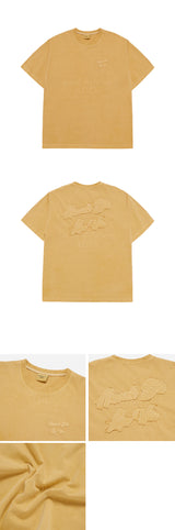 24FW アップリケロゴピグメントショートスリーブTシャツイエロー