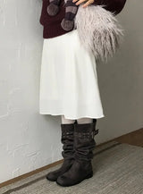 VELVET SHINE MIDI SKIRT 