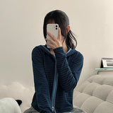 リブスパンデックス2wayダンガラクロップフードジップアップ