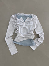Breeze CottonModal HenryNeck T-Shirt (Bio-Washing) - Light Melange