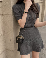 Ifu Short-sleeve knit&skirt set (with underpants)