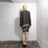 LACE HEM SHORTS: FLOWER