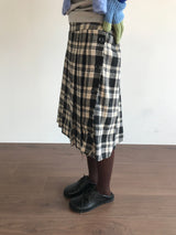 Grunge Button-Up Checkered Skirt (2 Colors)