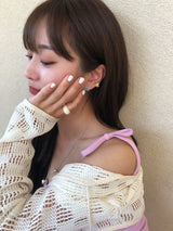 フルーツらくがきピアス（バター） - 月
