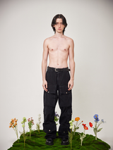 WEIRD denim cargo pants (BLACK