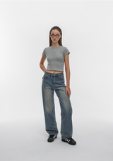 [B-DENIM] WASHING WIDE 039