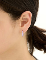 26SS★ Essence Silver (W) Tennis One-Touch Earrings M Purple
