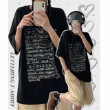 Lajure lettering short-sleeved shirt