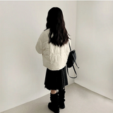 Daring checkered lining point short padded coat