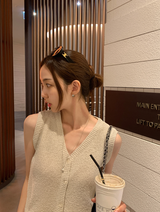 Rear V-neck Sleeveless Knit / 3 colors