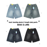 Shumi waistband denim wide Bermuda shorts [Short & basic choice]