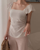 Merkin frill linen blouse