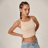 Tiam Crop Bra Top Beige