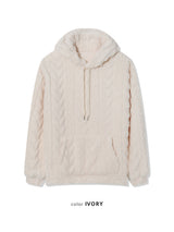 [UNISEX]Snowa cable Fleece Long Sleeve Hoodie 