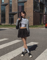 メディアレタリングクロップドショートスリーブ