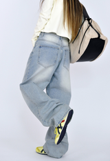 (UNISEX)soft denim pants