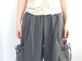 washing ribbon pocket cargo pants