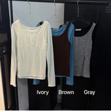 Two tone layered slim top(3color)