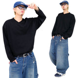 オーバーダンブルボックスン長袖Tシャツ