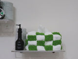 green checkerborad tissue case