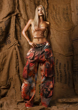 Mother Painted Pattern Cargo Jeans
