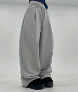 (SIZE OPTION♥/FLEECE🔥) プリーツメイドトレーニングエラスティックウエストロングパンツ