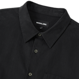 Diagonal Muted Garment-Washed Shirt - BLACK