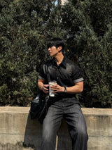 Ever snap muscle-fit denim shirt