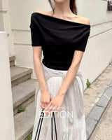 [MADE] Ellora drape shirring T‑shirt