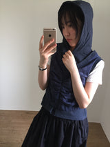 Layered Dot Hoodie Vest (2color)