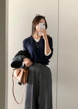 Knits Classic V-Neck Knit / 10 colors