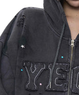 Destroyed YEGG Hoodie Charcoal