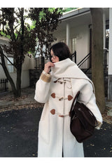 Celebrity toggle checkered long coat