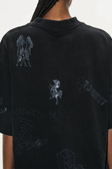 ウォッシュドグラフィティプリントTシャツ