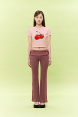 シグネチャービックチェリークロップTシャツ【ライトピンク】