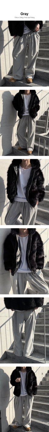 [Unisex] ディープタックワイドスウェットパンツ(3color)