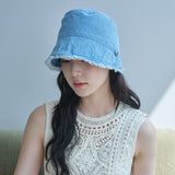 フレイドヘム ムーンバケットハット(Light Blue Denim)