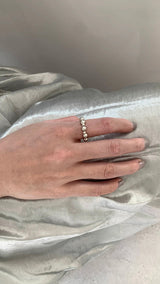 Simple silver balls banding ring